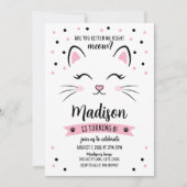 Kitty Cat Birthday Uitnodiging (Voorkant)