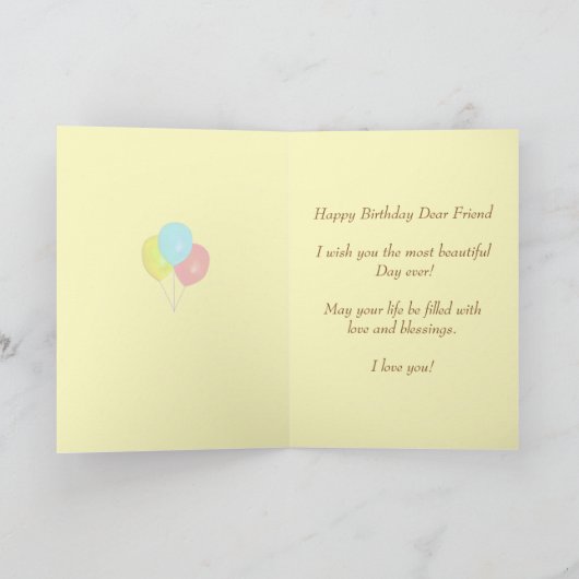 Kitty Cat Birthday wil vrienden Kaart (Binnen)