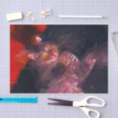 Kitty Cat Boho Paars Red Abstract Kunstontwerp Tissuepapier (Craft)