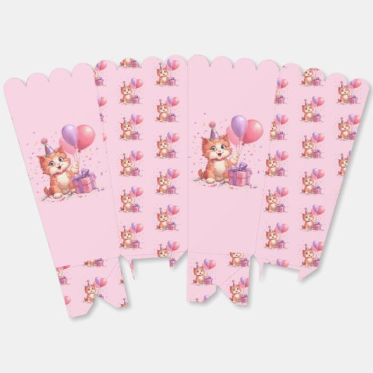 Kitty Cat Celebration Verjaardag Favoriet Box Bedankdoosjes (Ongevouwen)