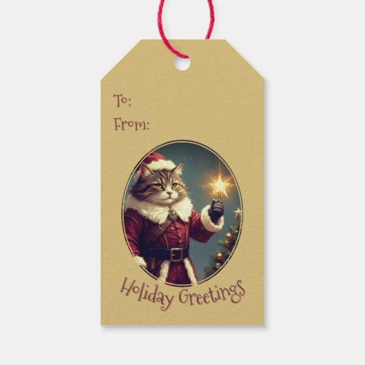  Kitty Cat Christmas Cadeaulabel (Achterkant)