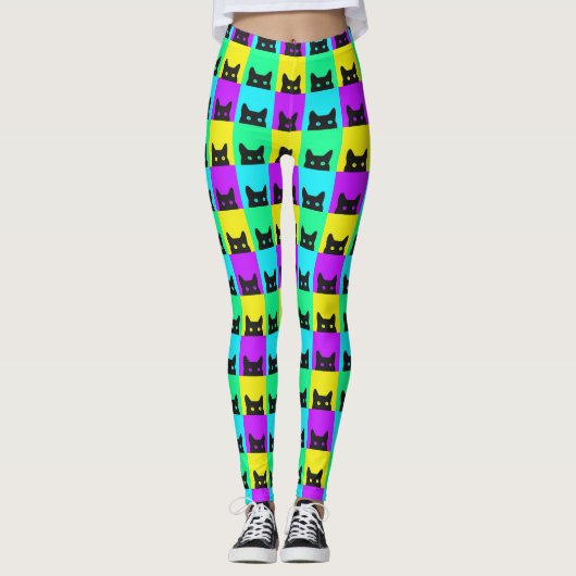 Kitty Cat Colorful Block Leggings (Voorkant)