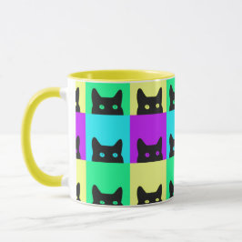 Kitty Cat Colorful Block Mok