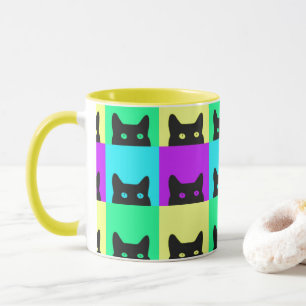 Kitty Cat Colorful Block Mok