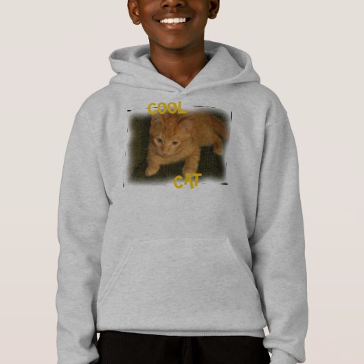 Kitty "CAT COOL" Enfants Sweatshirt à capuchon (Devant)