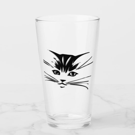 Kitty Cat Face Glas (Voorkant)