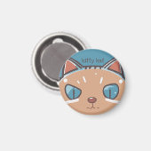 Kitty Cat Faced Magneet (Voorkant / Achterkant)