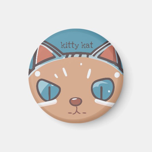 Kitty Cat Faced Magneet (Voorkant)