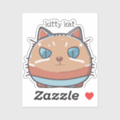 Kitty Cat Faced Sticker (Vel)