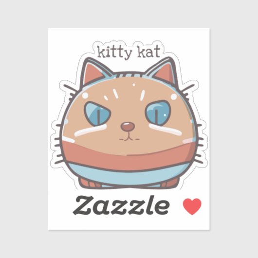 Kitty Cat Faced Sticker (Vel)