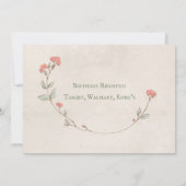 Kitty Cat Floral Girly Kitten Birthday Party Kaart (Achterkant)