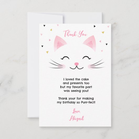 Kitty Cat Kitten Anniversaire Merci Cartes (Devant)