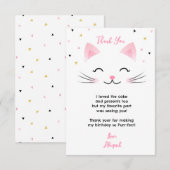 Kitty Cat Kitten Anniversaire Merci Cartes (Devant / Derrière)