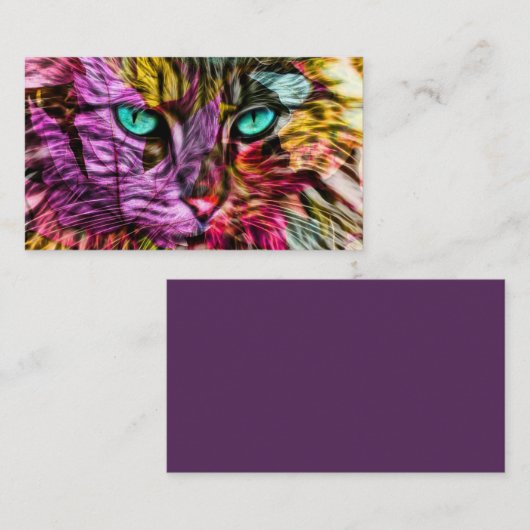 Kitty Cat Kitten Artsy Design Visitekaartje (Voorkant / Achterkant)