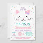 Kitty Cat Kitten Invitations pour l'anniversaire d (Devant)