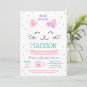 Kitty Cat Kitten Invitations pour l'anniversaire d (Debout devant)
