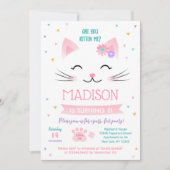 Kitty Cat Kitten Invitations pour l'anniversaire d (Devant)