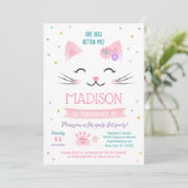Kitty Cat Kitten Invitations pour l'anniversaire d (Debout devant)