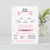 Kitty Cat Kitten Invitations pour l'anniversaire d (Debout devant)
