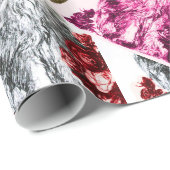 KITTY CAT/KITTEN MET RODE ROSEN CADEAUPAPIER (Rol Hoek)