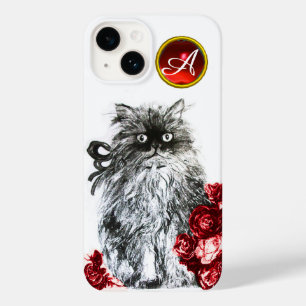 KITTY CAT, KITTEN MET RODE ROSES GEM MONOGRAM, wit Case-Mate iPhone 14 Hoesje