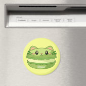 Kitty Cat Matcha Macaron Magneet (Insitu (Vaatwasser))