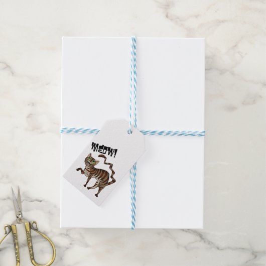 Kitty Cat Meow! Cadeaulabel (Met Touw)