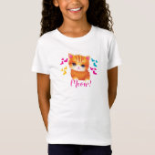 Kitty Cat Meow Verjaardagsmeisje T-shirt (Voorkant)