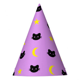 kitty Cat Moon and Stars Party Pet Feesthoedjes