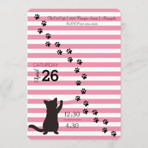 Kitty Cat Party Anniversaire Invitation