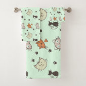 Kitty Cat Pattern Bad Handdoek (Insitu)