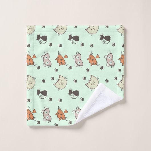 Kitty Cat Pattern Bad Handdoek (Wasdoekje)
