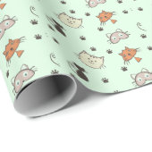 Kitty Cat Pattern Cadeaupapier (Rol Hoek)