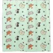Kitty Cat Pattern Douchegordijn (Voorkant)