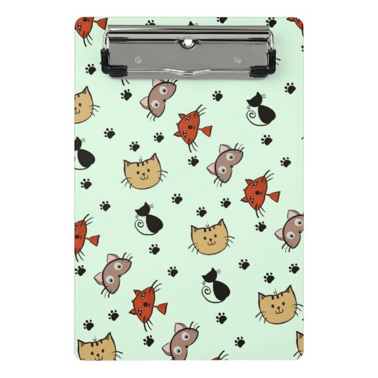Kitty Cat Pattern Mini Klembord (Voorkant)