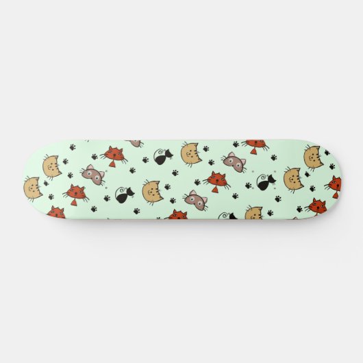 Kitty Cat Pattern Skateboard (Horizontaal)