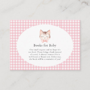 Kitty Cat Pink Spint-fect Baby Girl Baby shower Informatiekaartje