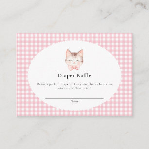 Kitty Cat Pink Spint-fect Baby Girl Baby shower Informatiekaartje