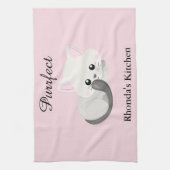 Kitty Cat Pink Theedoek (Verticaal)