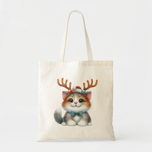 Kitty Cat Rendier Tote Bag (Voorkant)