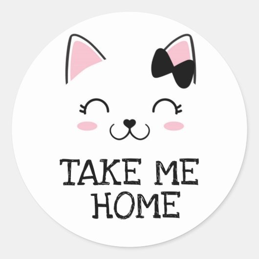 Kitty Cat Ronde Sticker (Voorkant)