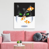 Kitty Cat Snack Attack Canvas Afdruk (Insitu (Woonkamer))