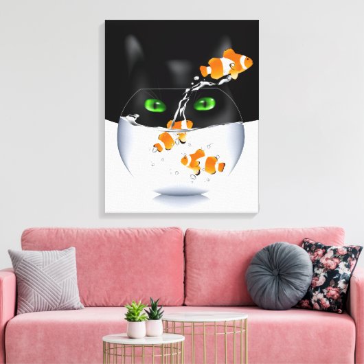 Kitty Cat Snack Attack Canvas Afdruk (Insitu (Woonkamer))