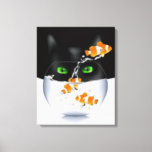 Kitty Cat Snack Attack Canvas Afdruk