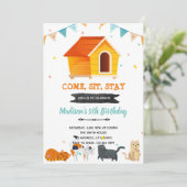 Kitty cat-uitnodiging bedankkaart (Staand voorkant)