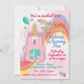 Kitty cat unicorne invitation fête d'anniversaire (Devant)