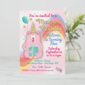 Kitty cat unicorne invitation fête d'anniversaire (Debout devant)