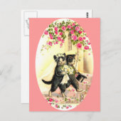 Kitty Cat Wedding Briefkaart (Voorkant / Achterkant)