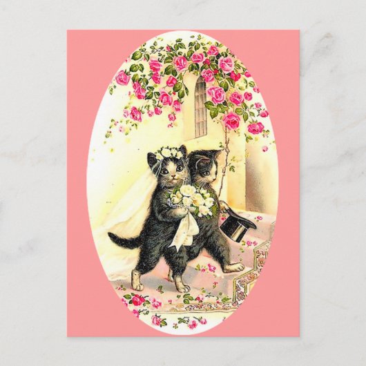 Kitty Cat Wedding Briefkaart (Voorkant)