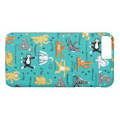 Kitty Cat Yoga Poses Turquoise Blauwgroen Blauw Ge Case-Mate iPhone Case (Achterkant (Horizontaal))